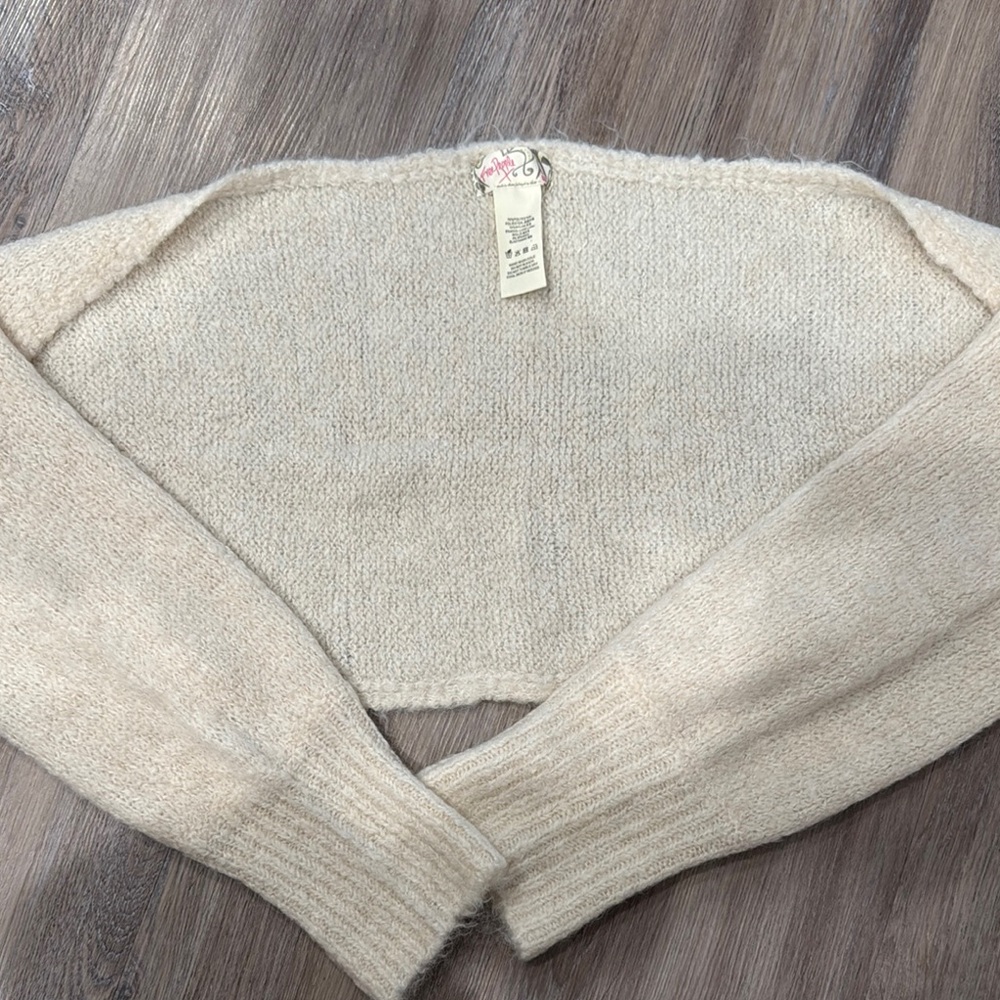 Free People Cream Off-the-Shoulder Sweater